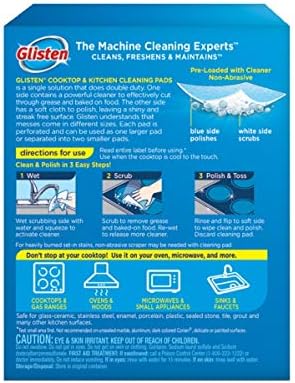 Glisten GC0608T Cooktop & Kitchen Cleaning, 8 Large/16 Small Pads Per Box, 6 Pack