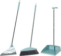 Broom and Dustpan Set with Wiper Long Handle Hand Broom for Home & Kitchen with Scraping Teeth and Scraper, Outdoor Broom Household Cleaning Tool Apartment Essentials Cute Stuff
