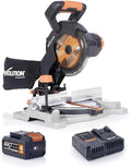 Evolution R185CMS-Li 7-1/4" Cordless Compound Miter Saw, Multi-Material TCT Blade, 20V EXT Li-Ion, Battery & Charger Included, Cuts Wood, Metal, Plastic, 45° Miter & 45° Bevel, Compact & Powerful