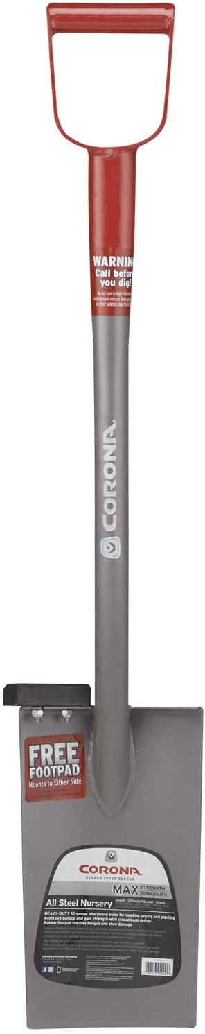 Corona MAX Steel Spade with 12 inch Straight Blade, 26 inch D-Grip Handle