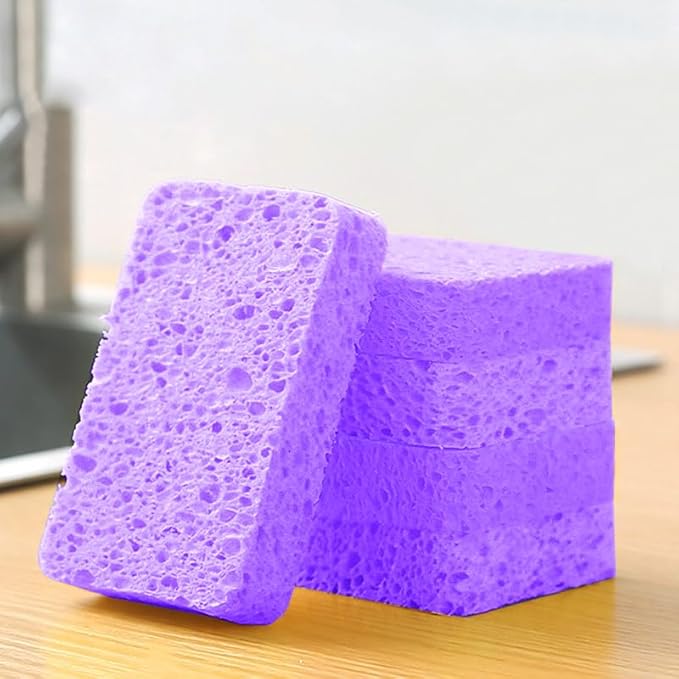 24 - Pack Non-Scratch Scrub Sponges - Sponges for Dishes and Washing Dishes, Cleaning Sponges for Kitchen Home and More（Purple）