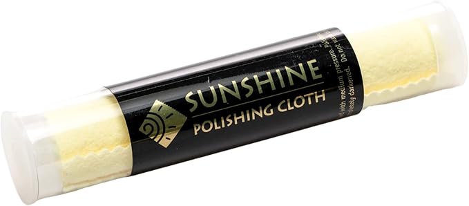 Sunshine Polishing Cloth for Sterling Silver, Gold, Brass and Copper Metal; Packaged in a Tube (Quantity 1)