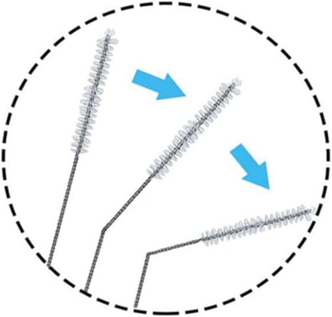 4 Pack Straw Cleaner Brush, Reusable Metal Handles Straw Cleaner Brush Extra Long for Stanley Mug 40, 30, 20 oz, 10mm Wide for Sippy Cup, Water Bottle and Tubes (Clear+Clear)