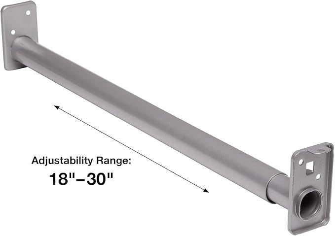 Knape & Vogt Closet Pro HD RP0022-18/30 Adjustable Closet Rod, 18-Inch to 30-Inch, Platinum