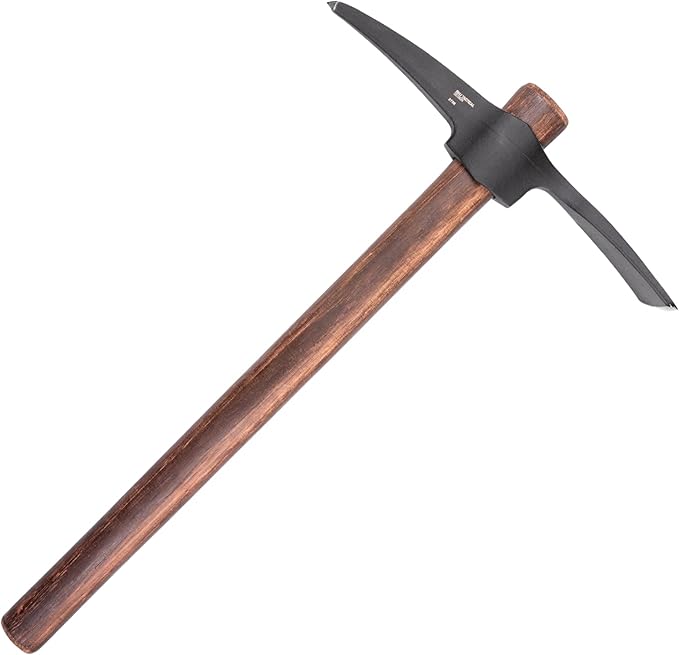 CRKT Chogan Mattock Outdoor Survival Axe: 1055 Carbon Steel Plain Edge Blade, Tennessee Hickory Handle, 2738