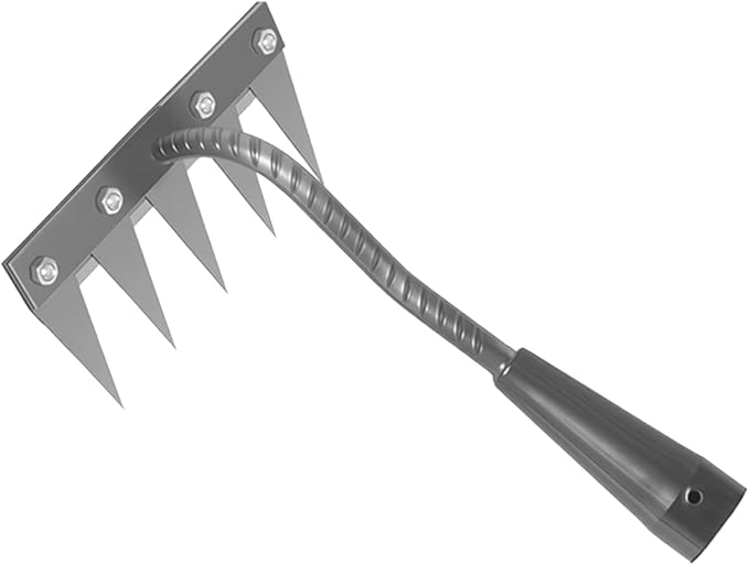 Iron Weeder Tool Without Long Handle, 5 Teeths Manual Weeder Remover Tool, Hand Weed Rake and Garden Hoe for Gardening, Heavy Duty Uprooting Weeding Pull for Yard, Lawn, Patio and Garden