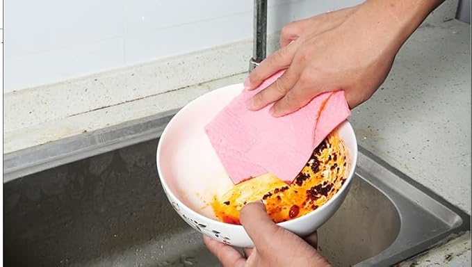 Reusable Cleaning Cellulose Sponge Cloths Absorbent Wipes Clean Kitchen Car Dish Eco-Friendly Dishcloth Hand Towel Auto (2 Pack (10pcs))