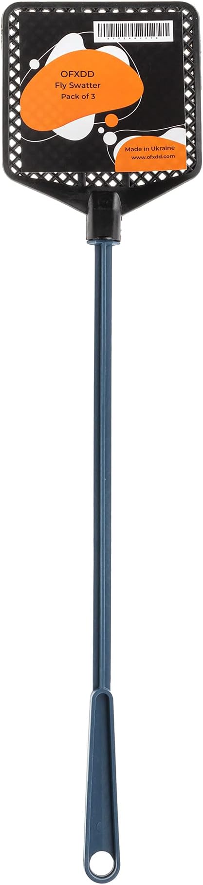 Rubber Fly Swatter, Long Fly Swatter Pack, Fly Swatter Heavy Duty (3 Pack) (Blue)