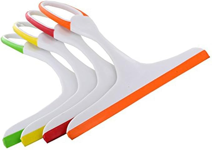 Set of 8 Black Duck Brand Slim Design 9.5" x 9" Window Shower Glass Squeegee Assorted Colors (8)
