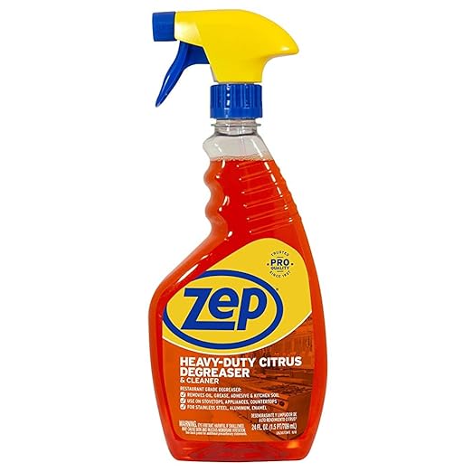 Zep Heavy-Duty Citrus Degreaser and Cleaner - 24 oz (Case of 2) ECZUCIT242 - Restaurant Grade, Removes Oil, Grease, Adhesive, and Kitchen Soil on Stovetops, Appliances
