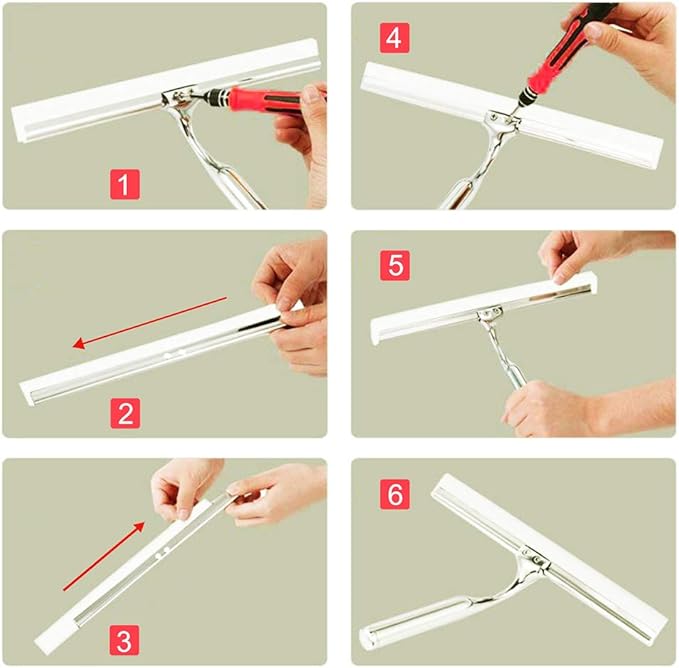 2PCS Replacement Silicon Rubber Squeegee Blade, 12 Inch White