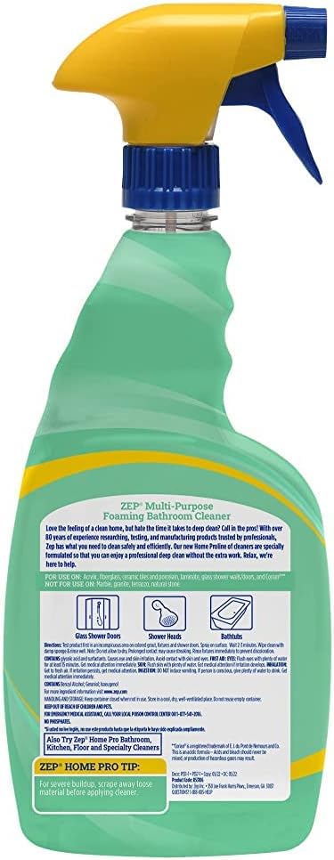 Zep Home Pro Multi-Purpose Foaming Bathroom Cleaner - 32 Fl. Oz. - R53106 - Pro Trusted Cleaning Power: Now in Refreshing Scents and Family Friendly Formulas (1)