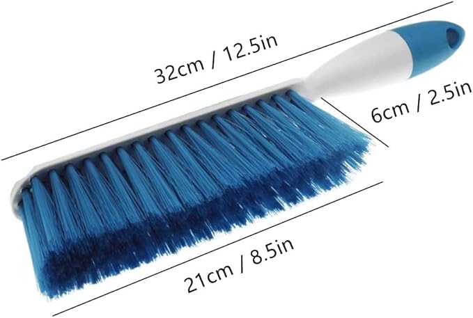 Soft Bristle Bed Sheets Sweeping Cleaning Brush with Long Hand, Counter Duster for Debris Hair Remover Desk Quilt Sofa Furniture, 3 Pack
