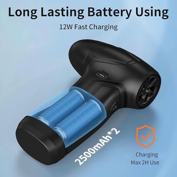 Rechargeable Compressed Air Duster for PC Computer, Cordless Mini Air Blower Portable, Super Powerful Dust Blower Speed Adjustable, Air Duster for Home, Outdoor, Leaf, Keyboard