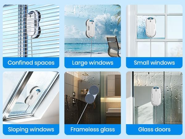Window Cleaning Robot – 2400-3200Pa Suction, Dual Ultrasonic Spray, 85ml Tank, Edge Detection, Anti-Drop, 3 Cleaning Modes for Streak-Free Glass