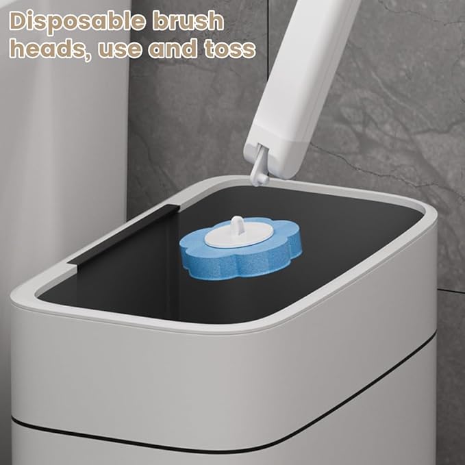 Disposable Toilet Brush Cleaning System with 24pcs Refill Pad Replacement Heads, Toilet Cleaning Stick, Wall-Mounted Toilet Wand Kit for Bathroom Maintenance, Toilet Brush with Holder