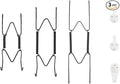 Bilillo 3-Piece Stainless Steel Wall Plate Hangers, 4/6/8 Inch Invisible Decorative Wire Plate Holders with 3 Pieces Wall Hooks for 4 to 10 Inch (Black)