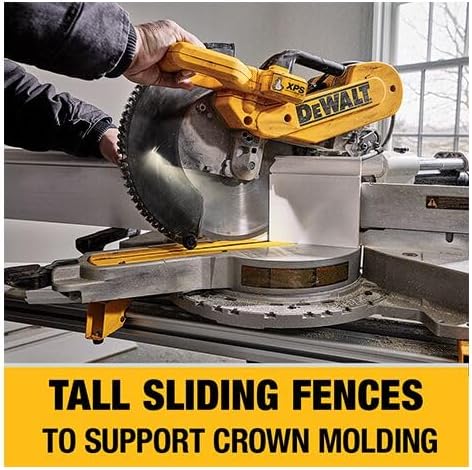 DEWALT Miter Saw, 12-inch Double Bevel Sliding Compound Miter Saw with XPS LED Shadow Light System, Includes Blade Wrench, Material Clamp and Dust Bag (DWS780)