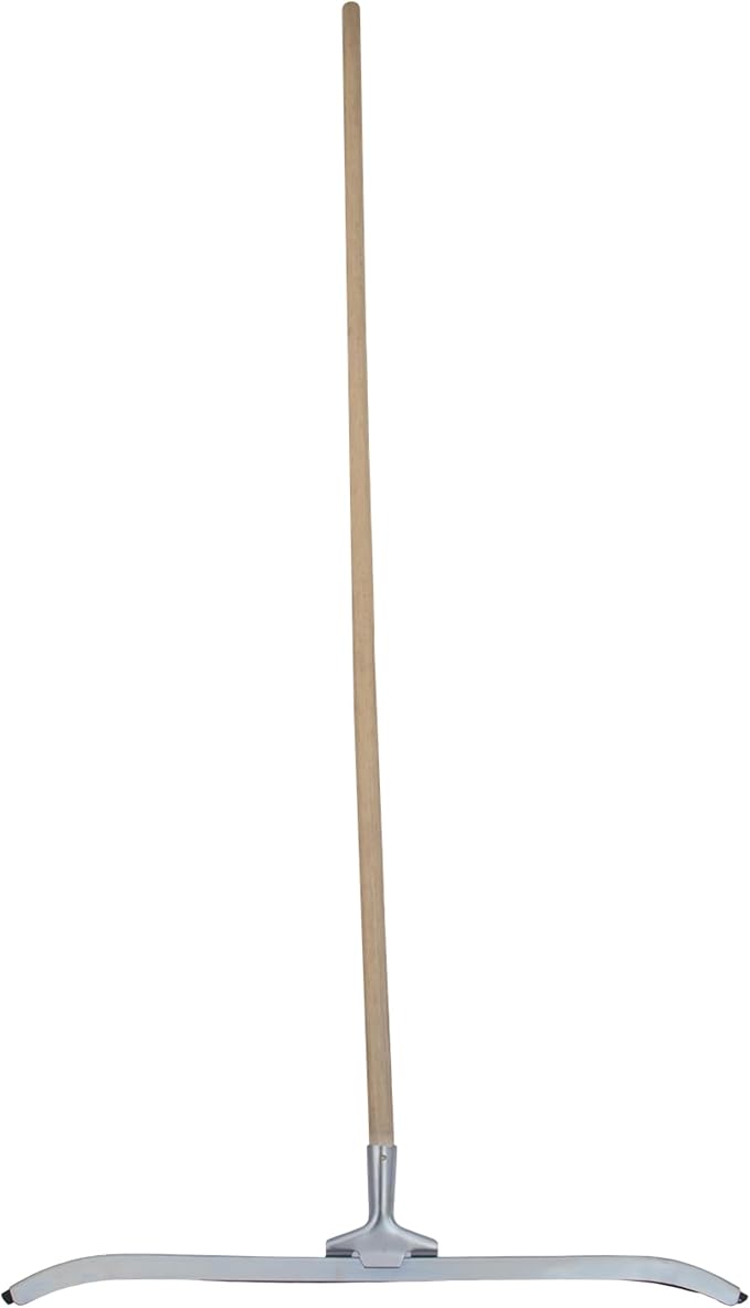 MARSHALLTOWN Asphalt Squeegee, 36 Inch Neoprene Curved Blade, 60 Inch Wood Handle, Spread Sealer Over Asphalt, Reversible, RED700248