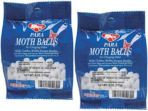 para Moth Balls Kills Clothes Moths and Carpet Beetles, 4 oz Bag (2 Pack)