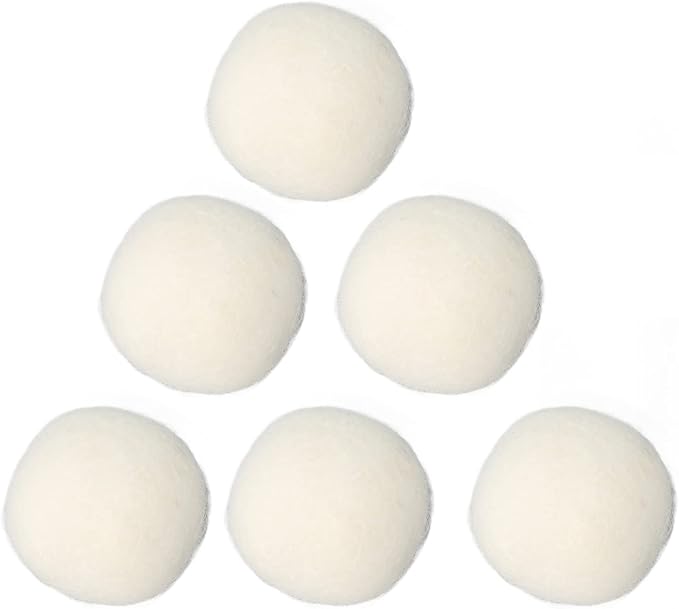 ZJchao 6 Pack Wool Dryer Balls for Laundry High Density Wool Drying Balls Reduce Static Cling Shorten Drying Time Reusable with Softener Alternative for Clothes Baby Delicates (5cm)