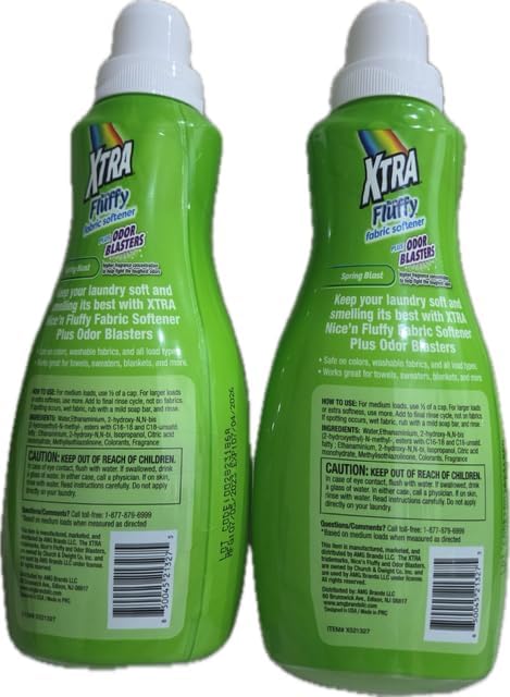 Nice and Fluffy- Fabric Softener~ Spring Blast (30 loads each btl.) (2Pk-50 ozs)