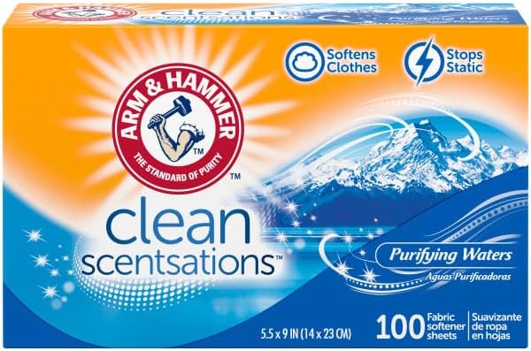 Arm & Hammer Fabric Sheets 100Ct Purifying Water Pack (3)
