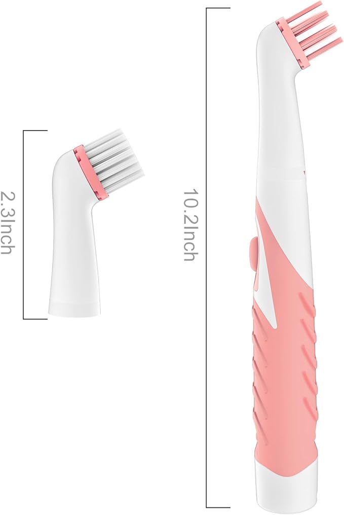 Electric Brush with 4-in-1 Multiple Brush Heads, Cordless Motorized Cleaning Brush for Bathroom, Toilet, Kitchen, Tile, Crevice
