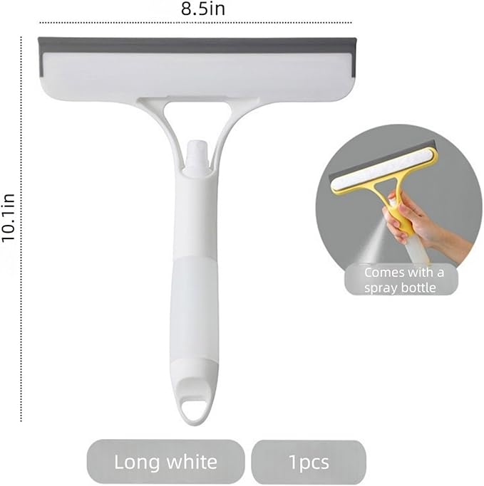 Shower Squeegee for Glass Doors All-Purpose Window Squeegee for Tile Shower Walls Mirror Bathroom Car Window Cleaning (White)