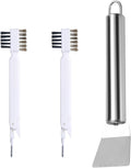 Scraper Tool Set Multi Function 2Pcs Gas Stove Brush Stainless Steel Pan Scrubber 1Pcs Cooktop Cleaner Stove Top Tool for Kitchen Surface Maintenance and Cleaning Tasks