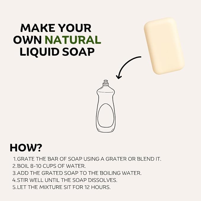 Solid Dish Soap Bar for Sensitive Skin – Organic Ingredients with Coconut, Hypoallergenic, Chemical-Free, Ultra-Concentrated Biodegradable Formula, Plant-Based & Zero Waste – 2 Bars