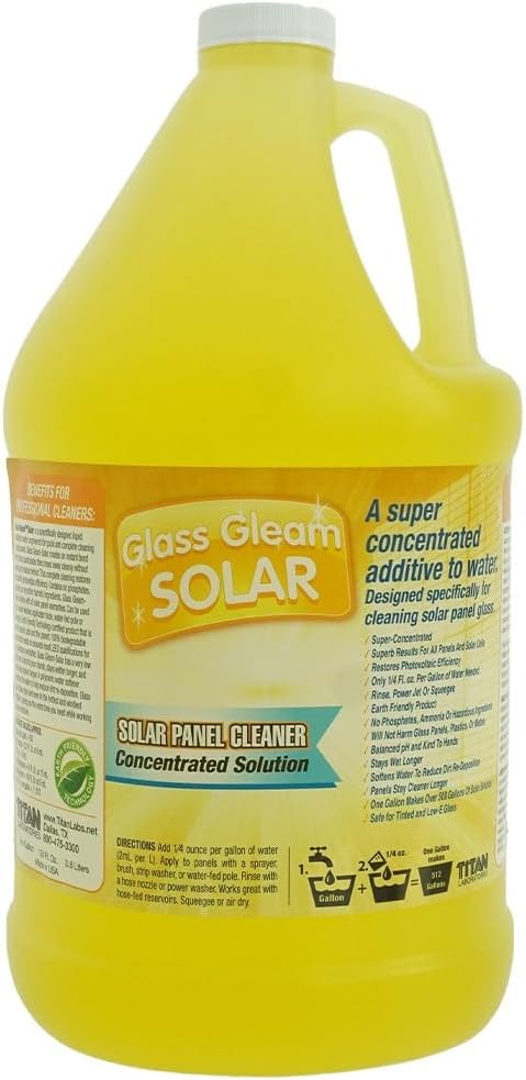 Glass Gleam Solar - Solar Panel Cleaner - Highly Concentrated - 1 Gallon Makes 500 Gallons of RTU Product (1 Gallon)