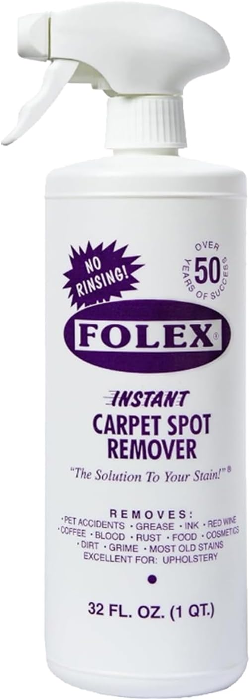 FOLEX Carpet Spot Remover & Hardwood/Floor Cleaner Bundle – Removes Pet Stains, Grease, Red Wine, Food & More – Bundle of Two 32 oz Bottles + 2 Reusable Cleaning Cloths