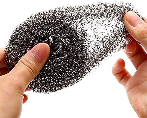 TopHomer 4 Pcs Stainless Steel Wire Balls Scrubbing Scouring Pad for Removing Heavy Dirty Home Cleaning Tools Easy to Clean