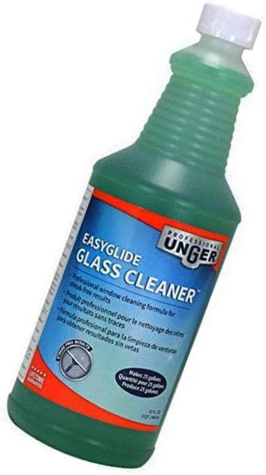 UNGER Window Washing Starter Kit with 2-in-1 10" Microfiber Combi, 3 ft Pole, Cloth, and Bucket + 32 oz Streak-Free EasyGlide Glass Cleaner Concentrate