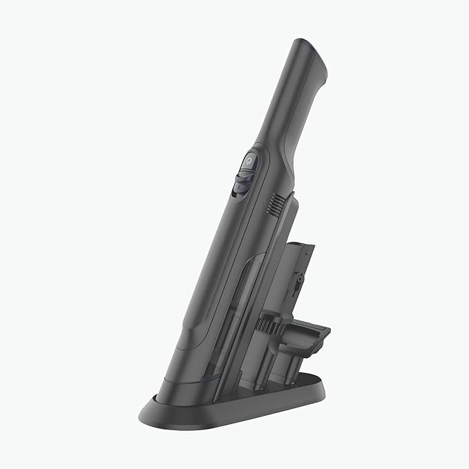 Handheld Vacuum Cordless, Lightweight 1.4lb with Powerful Suction, Charging Dock, Single Touch Empty and Detachable Dust Cup, Portable Mini Car Vac for Home Office and Pet Hair (Premium Grey)