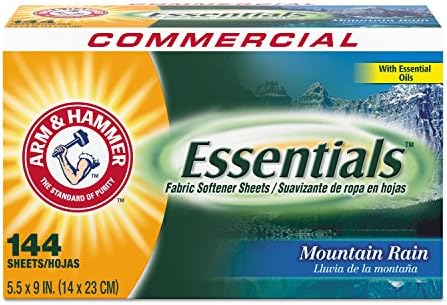 Essentials Dryer Sheets, Mountain Rain, 144 Sheets/Box
