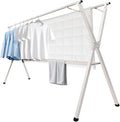 79 inches Foldable Clothes Drying Rack, Heavy Duty Stainless Steel Laundry Drying Rack for Indoor Outdoor, Clothes Rack Adjustable Length. 3 Additional Reinforcement Bars with 20 Windproof Hooks