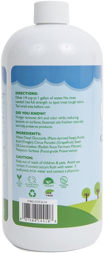 Little Twig Plant Based Concentrated Multi-Surface and Floor Cleaner with Eco-Friendly Ingredients & No Toxic Residue, Child & Pet Safe, Unscented, 32 Fluid Oz (LTWG-FCFF32-06) (Pack of 2)