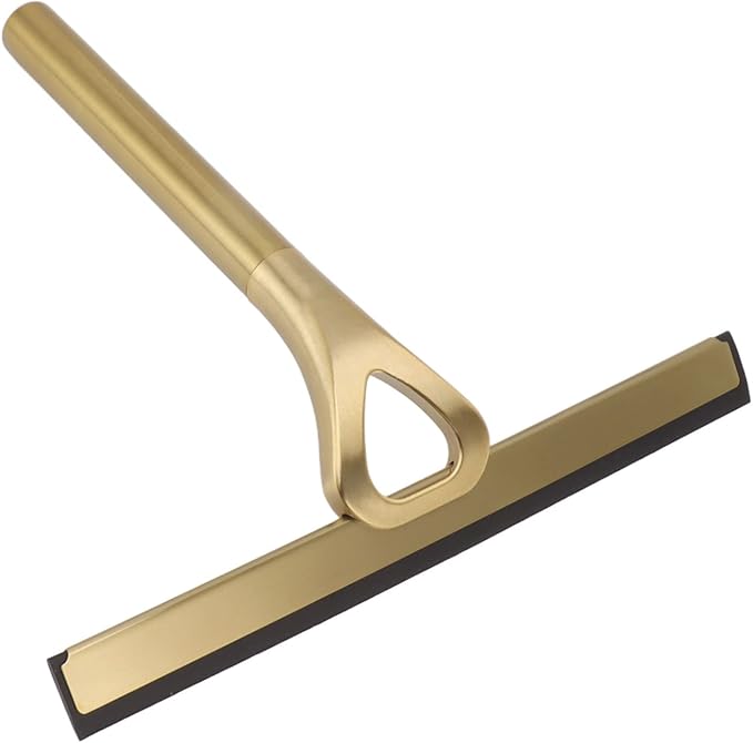 TOPINCN Stainless Steel Squeegee Window Cleaning Glassware Household Tile Squeegees Mirror Scratch Artifact for Glass Cleaner Gold Shower Squeegees