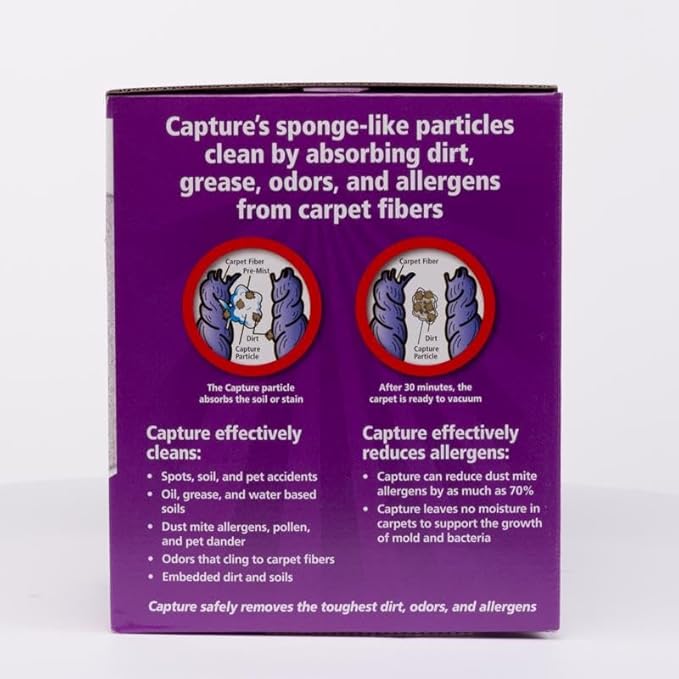 Capture Premium Lemon Scent Carpet Cleaner 2.5 lb. Powder - Case of: 1
