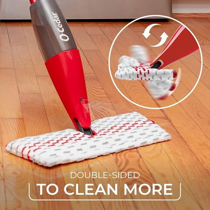 O-Cedar ProMist MAX Microfiber Spray Mop Removes 99% of Bacteria with just Water, Features 1 Extra Refill