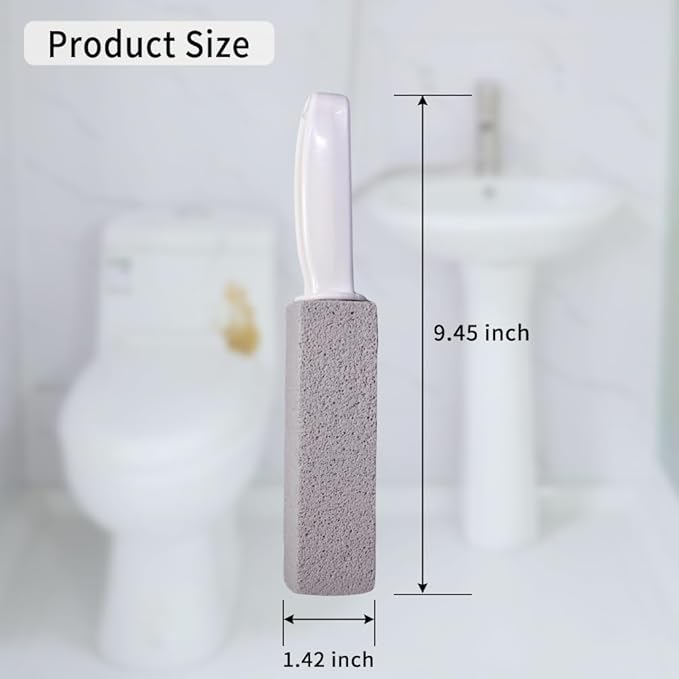 Pumice Stone for Toilet Cleaning, Pumice Cleaning Stone with Handle, Toilet Cleaner, Pumice Stone, Toilet Wand, Toilet Bowl Cleaner Brush, Toilet Brush (2PCS Gray)