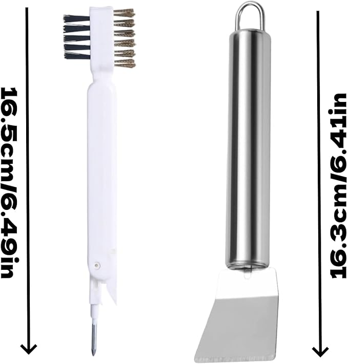 Scraper Tool Set Multi Function 2Pcs Gas Stove Brush Stainless Steel Pan Scrubber 1Pcs Cooktop Cleaner Stove Top Tool for Kitchen Surface Maintenance and Cleaning Tasks