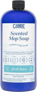 CANDE Mop Soap - Highly Scented Mop Soap, Luxury Floor Cleaner, Premium Fragranced Floor, Streak-Free Shine, 32 oz (Fresh Linen)