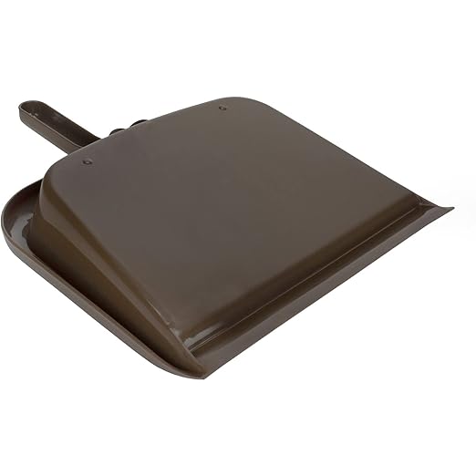 SPARTA Large Handheld Dustpan with Hanging Hole, Heavy-Duty Plastic Dustpan with Wide Lip for Countertops and Surfaces, Plastic, 10 Inches, Brown, (Pack of 12)