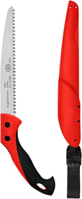FELCO 621 Pruning Saw – Straight Pull-Stroke Saw for Tree Trimming & Forestry | Tree Branch Cutter | Handsaw with Tapered Hardened Steel 9.5" Blade, Non-Slip Handle, Carrying Sheath, Swiss Precision