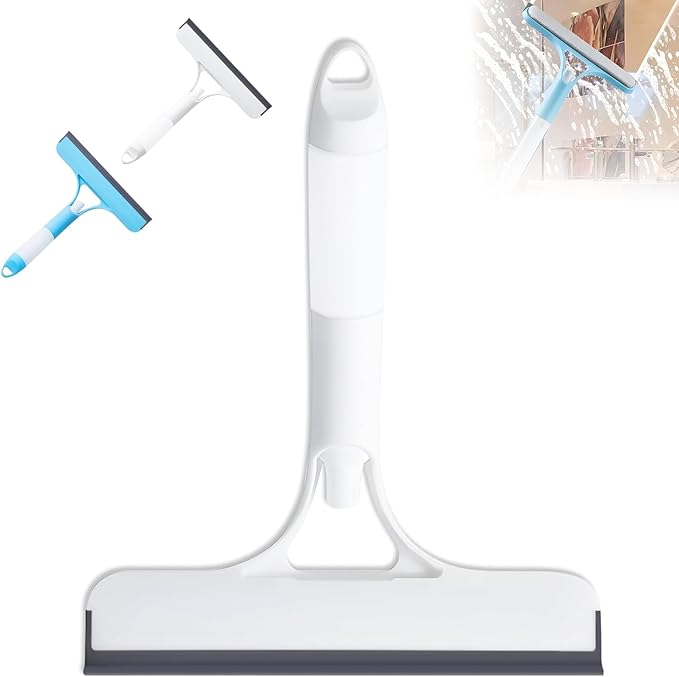 3 in 1 Window Cleaning Scraper,Window Squeegee with Sprayer for Glass,for Car, Kitchen Flooring and Tiles, etc. (White)