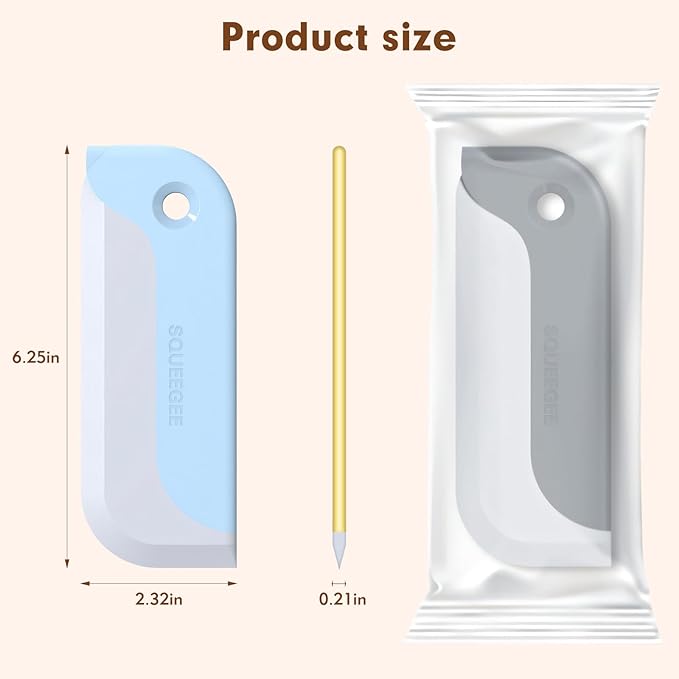 3 Pack Small Squeegees, Squeegee for Shower Glass, Car Window Squeegee, Glass Squeegee. Grey, Yellow, Blue for Home Kitchen, Countertop, Auto Windows, and Bathroom Mirrors