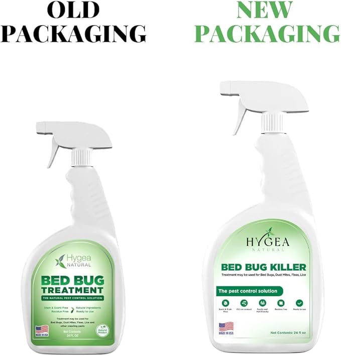 Hygea Natural Lice, Mite, and Bed Bug Natural Spray - Child & Pet Friendly - Immediate Results - Stain & Odor Free (24 Ounce)